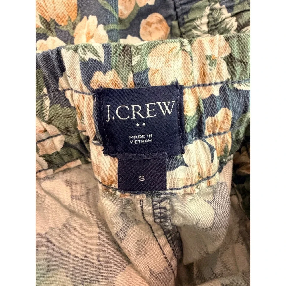 J Crew Mens Dock Shorts Small Navy Blue Floral Print Cotton Drawstring 6